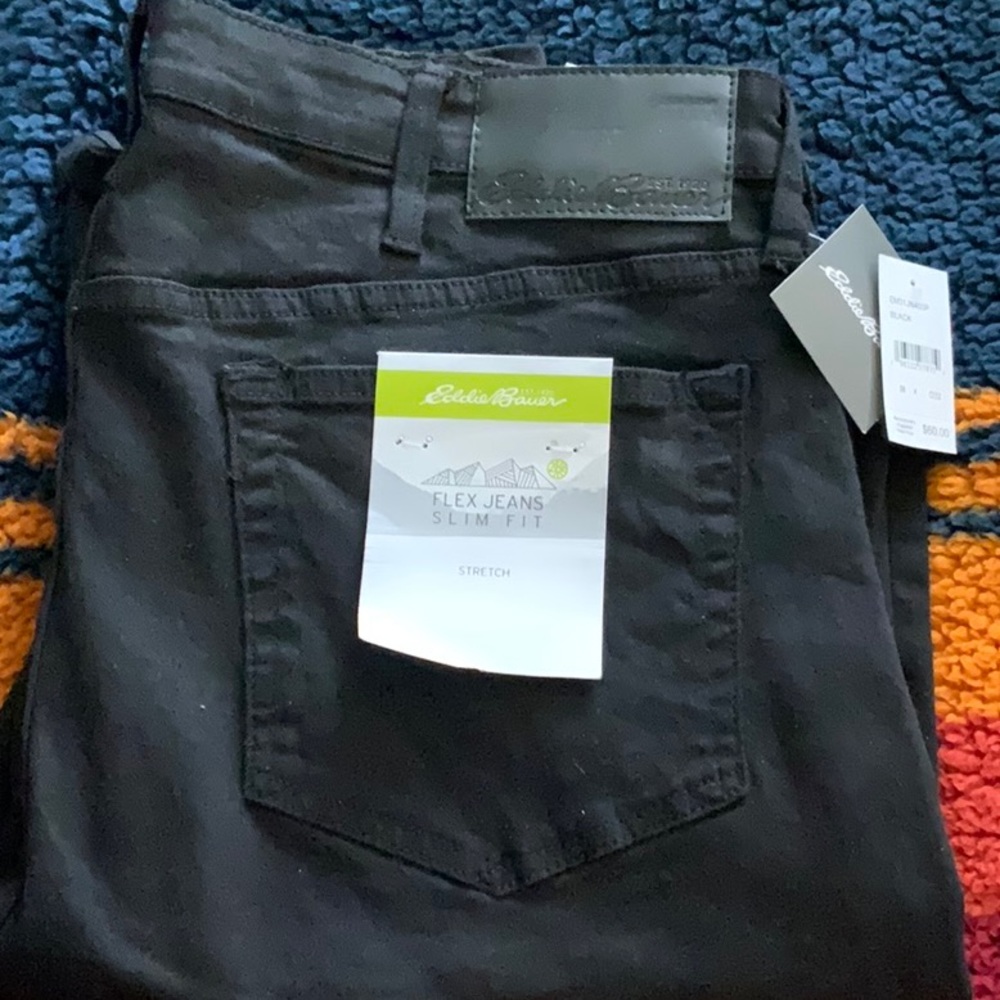 Mens Eddie Bauer slim fit Black jeans  38X32